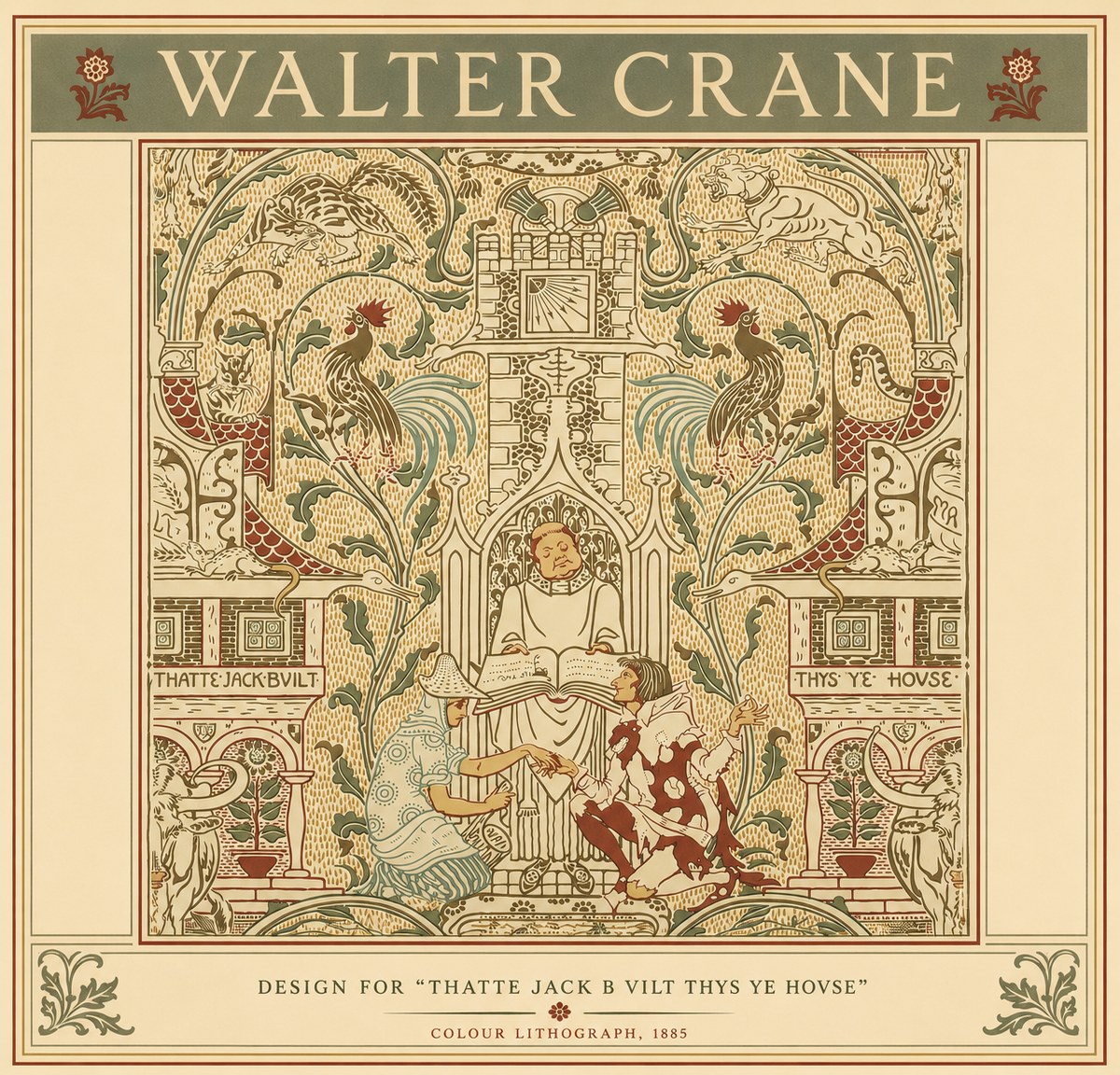 Walter Crane Design for "Thatte Jack B Vilt Thys Ye Hovse" No6 - Poster