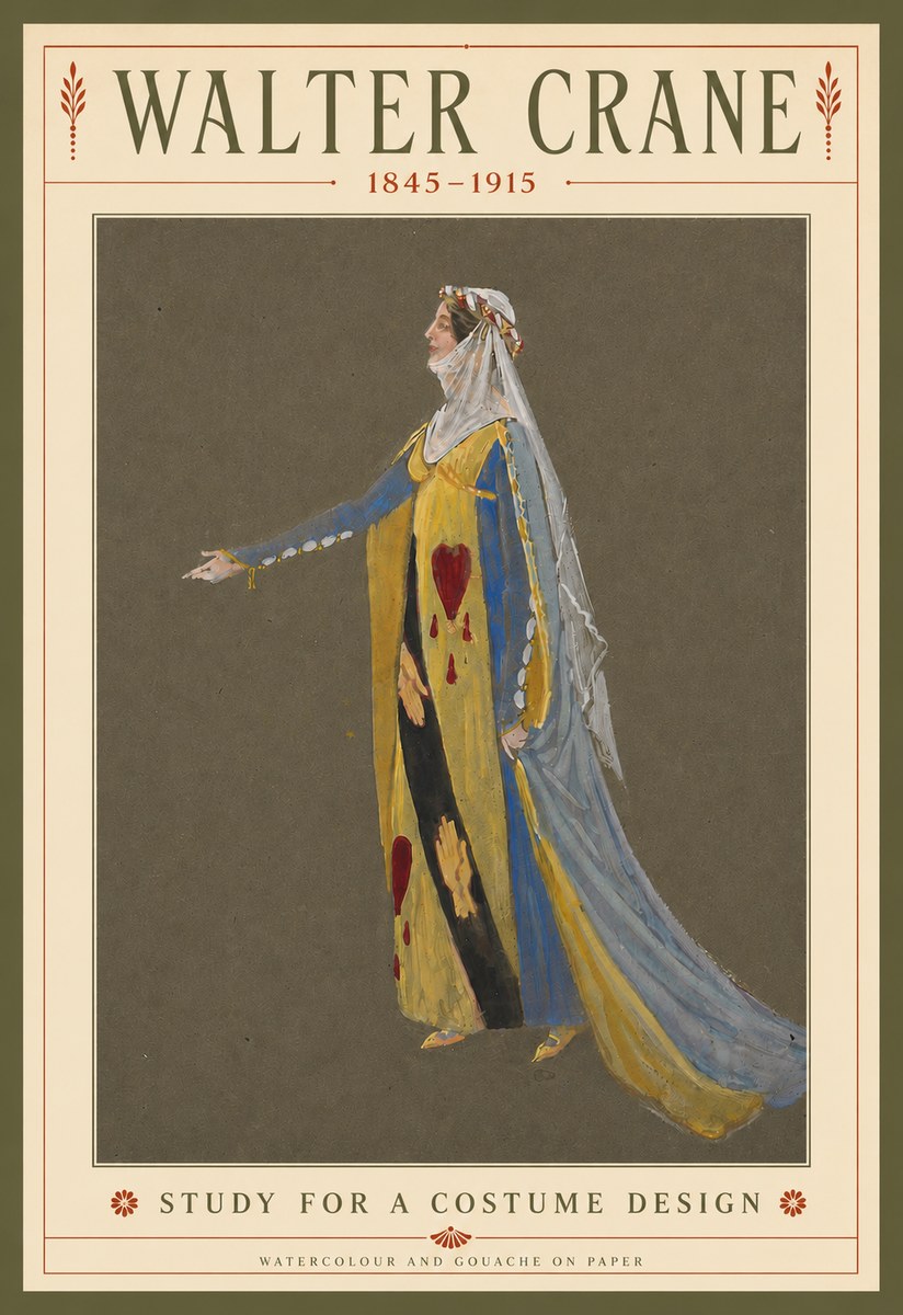 Walter Crane Study for a Costume Design No3 - Poster