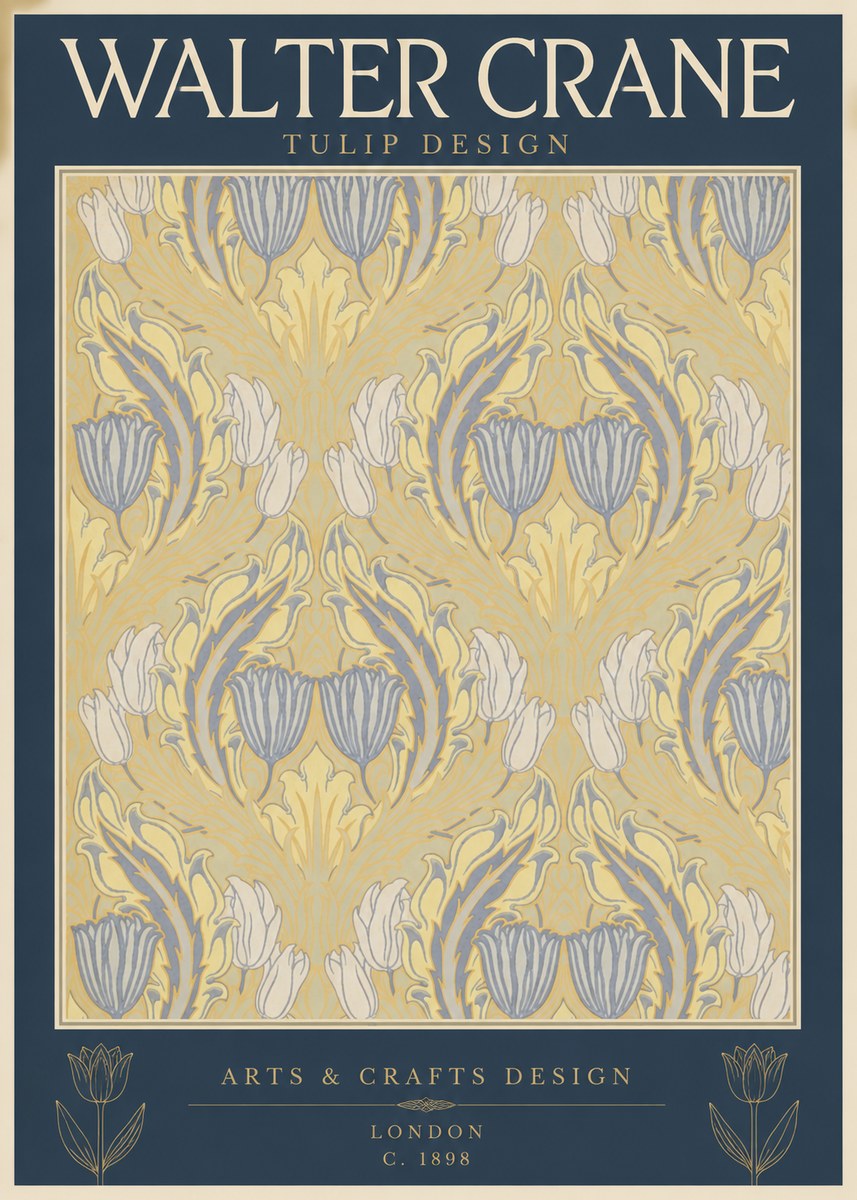 Walter Crane Tulip Design I No2 - Poster