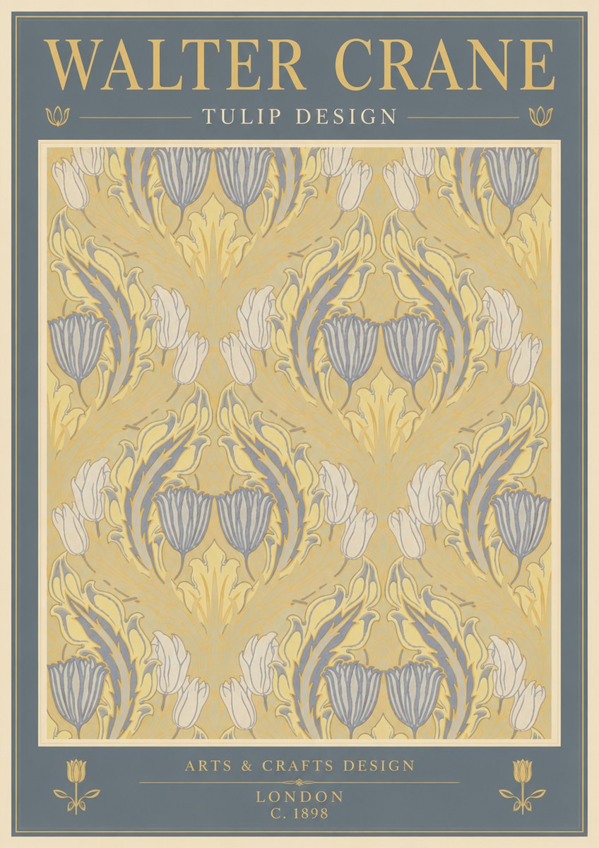 Walter Crane Tulip Design I No5 - Poster