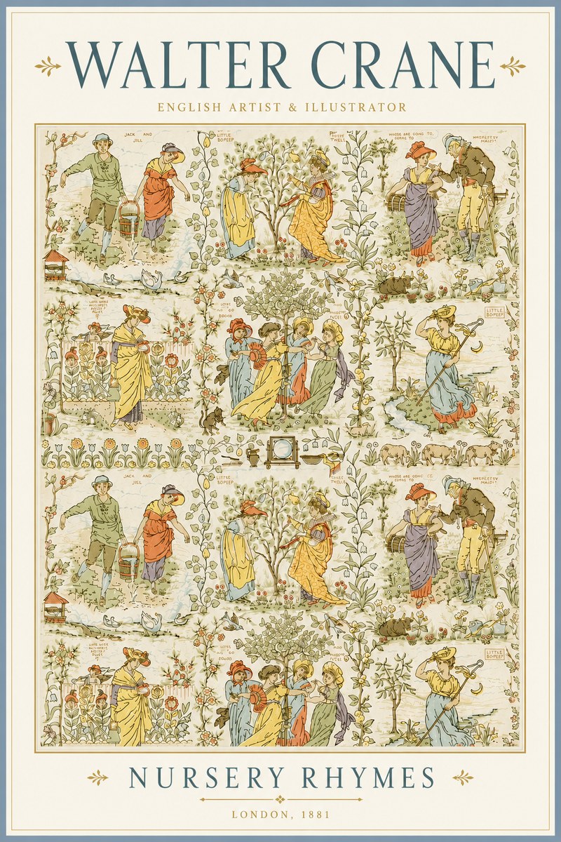 Walter Crane Nursery Rhymes No4 - Poster