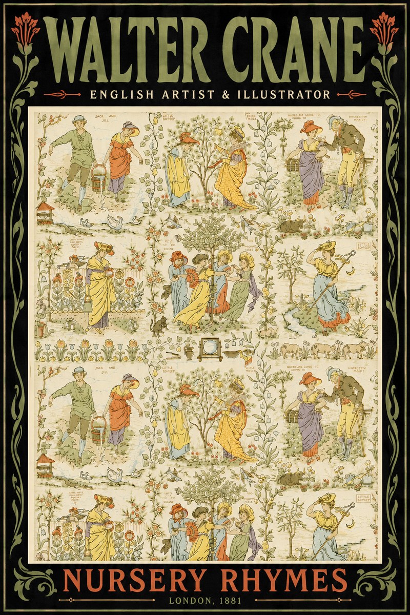Walter Crane Nursery Rhymes No6 - Poster