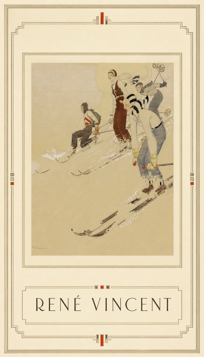 René Vincent Skiers No3 - Poster