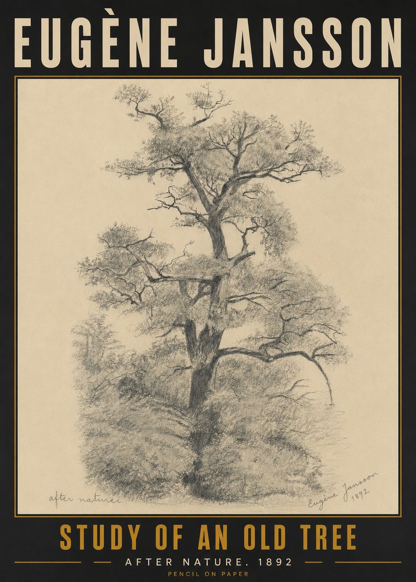 Eugène Jansson Study of an Old Tree No5 - Poster