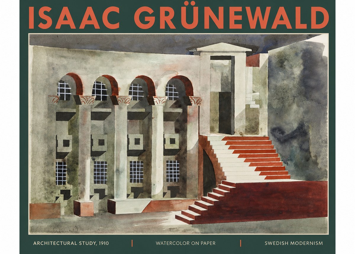 Isaac Grünewald Architectural Study, 1910 No2 - Poster