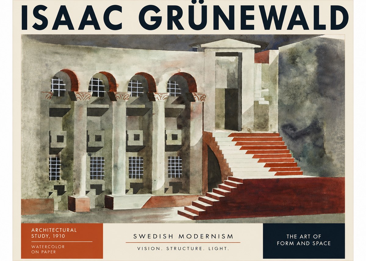 Isaac Grünewald Architectural Study, 1910 No3 - Poster
