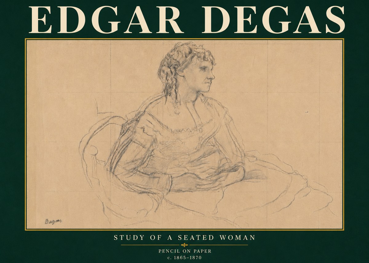Edgar Degas Study of a Seated Woman No6 - Poster