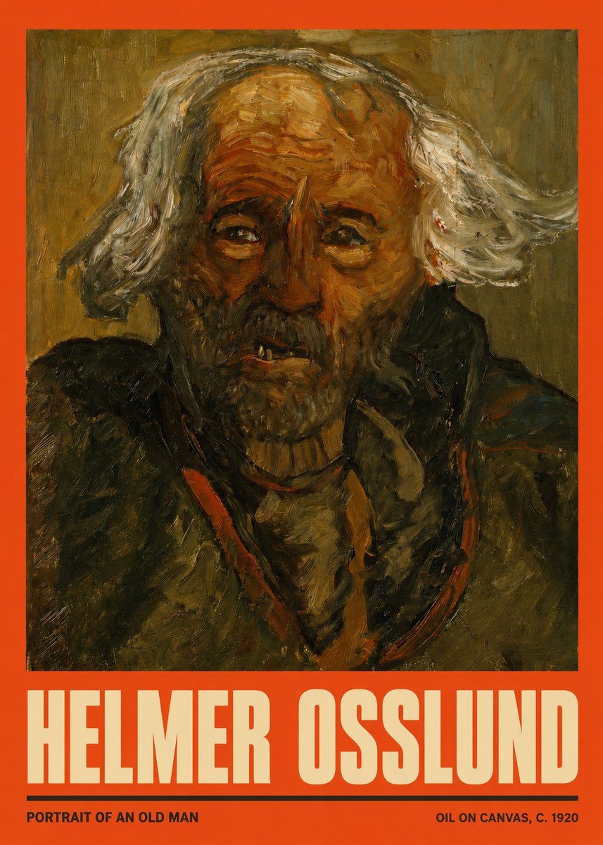 Helmer Osslund Portrait of an Old Man No2 - Poster