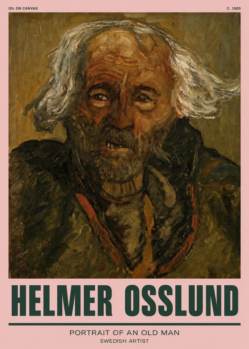 Helmer Osslund Portrait of an Old Man No3 - Poster