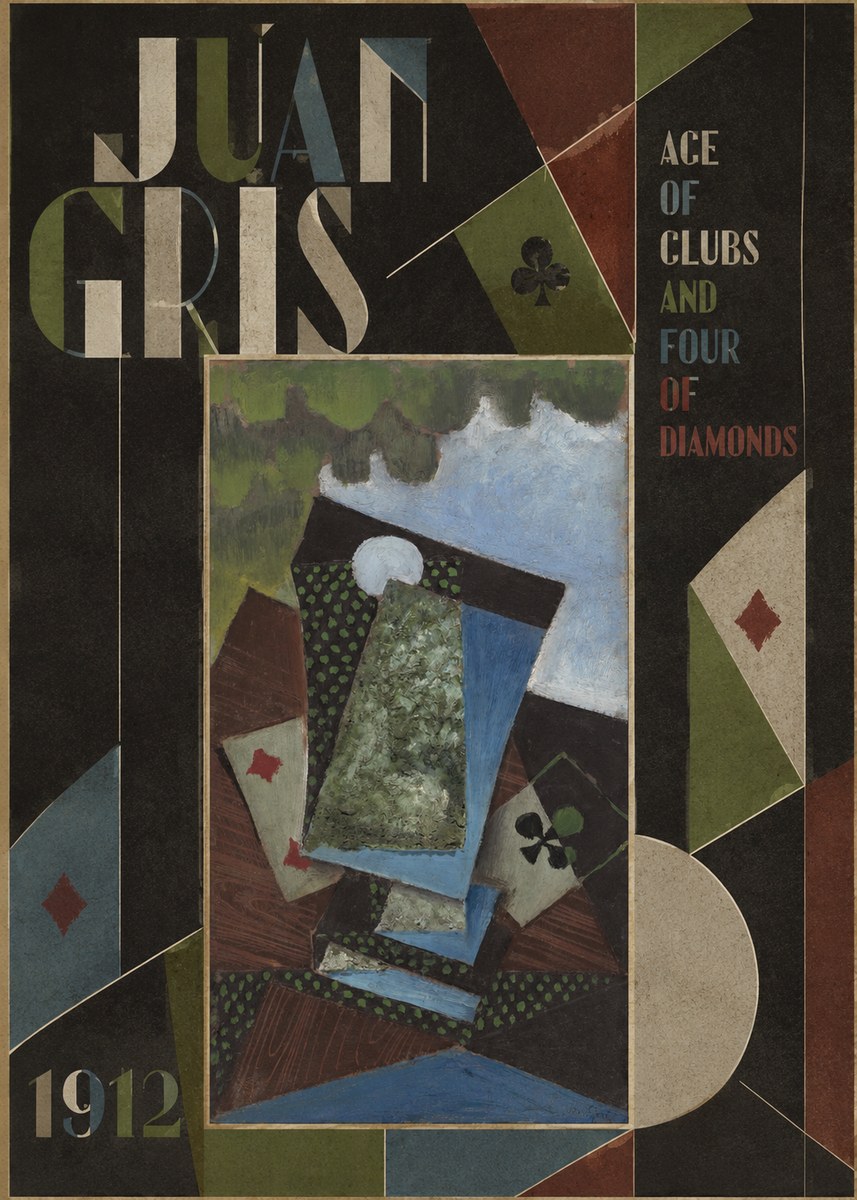 Juan Gris Ace of Clubs and Four of Diamonds No5 - Poster
