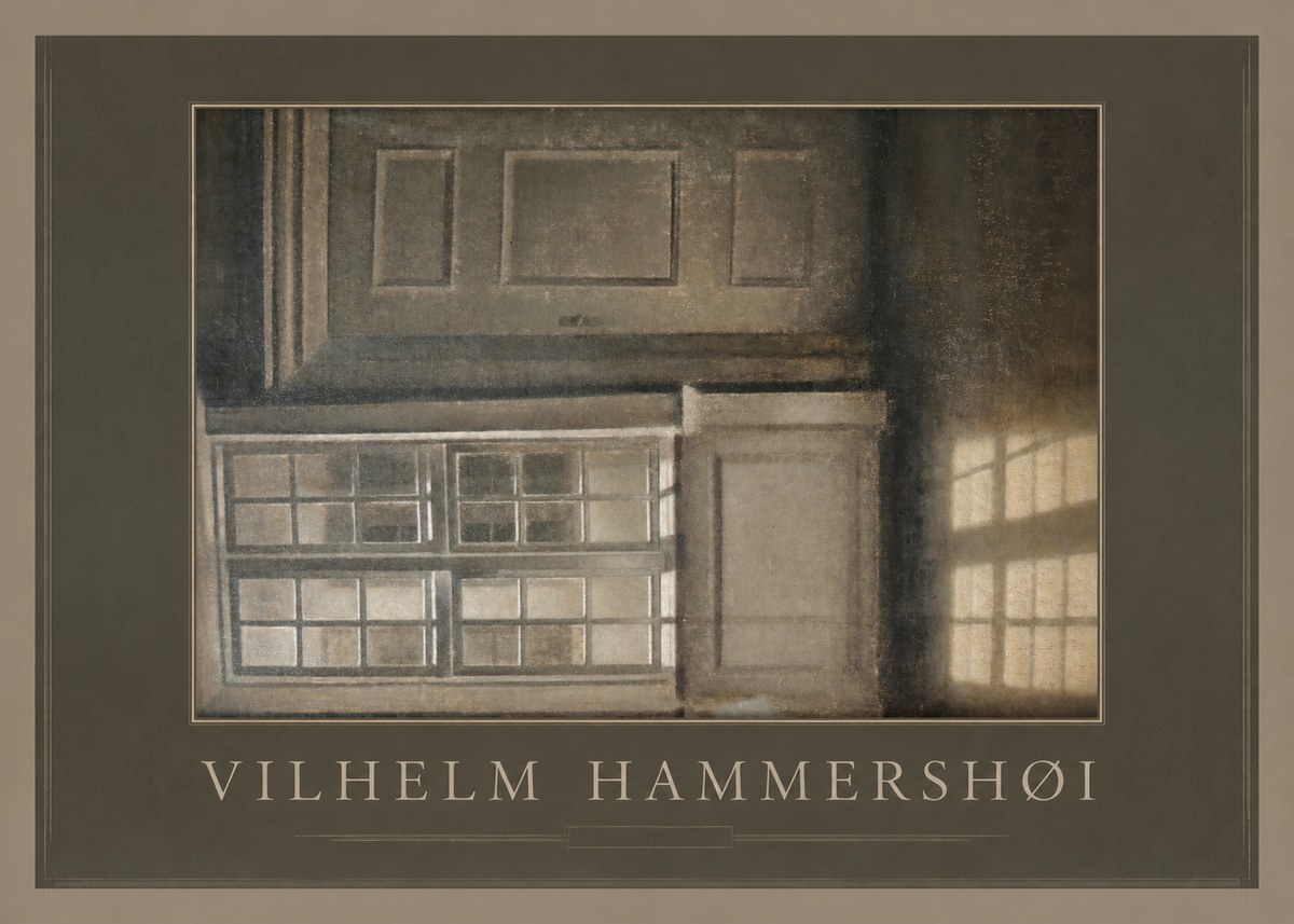 Vilhelm Hammershøi Interior with Window No1 - Poster