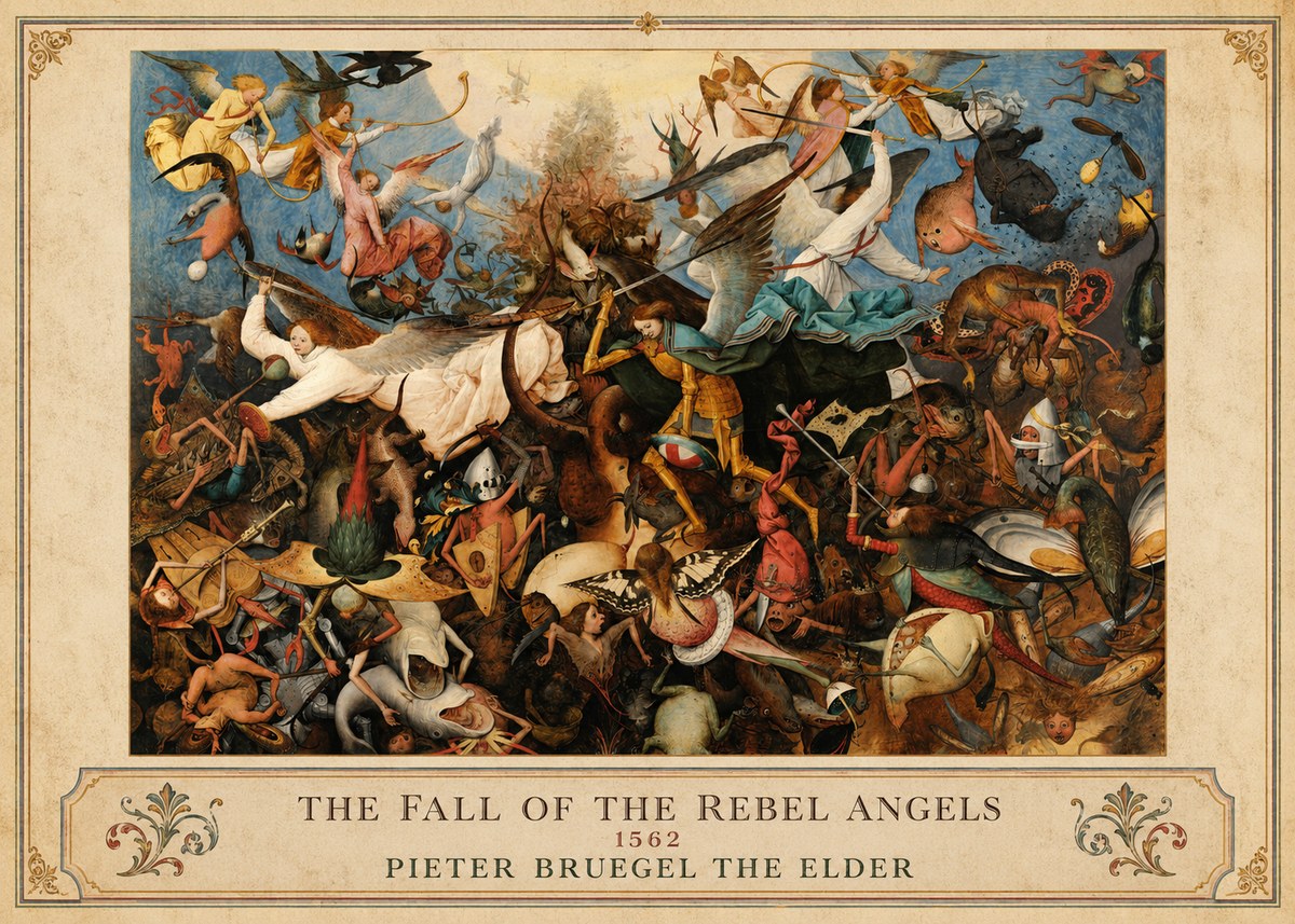 Pieter Bruegel The Fall of the Rebel Angels III No5 - Poster