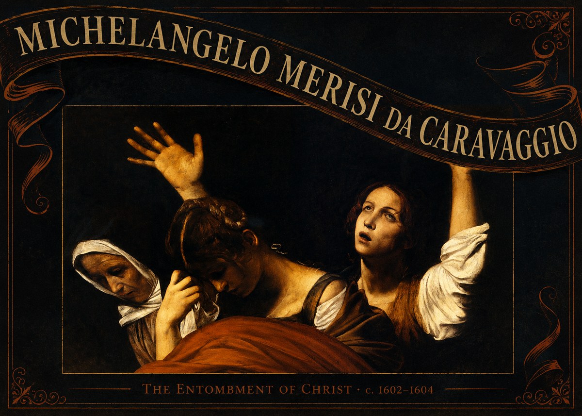 Michelangelo Merisi da Caravaggio The Entombment of Christ I No6 - Poster