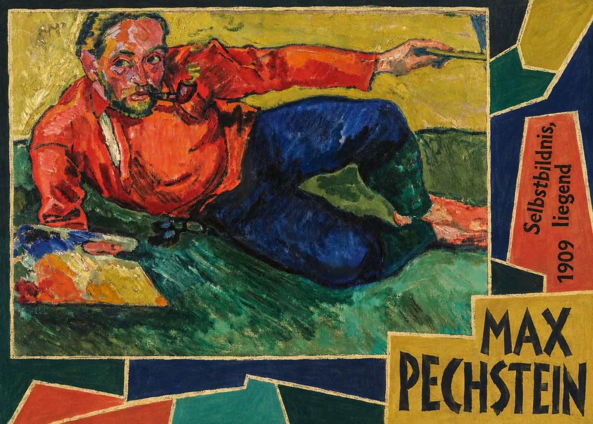 Max Pechstein Selbstbildnis, Liegend No5 - Poster