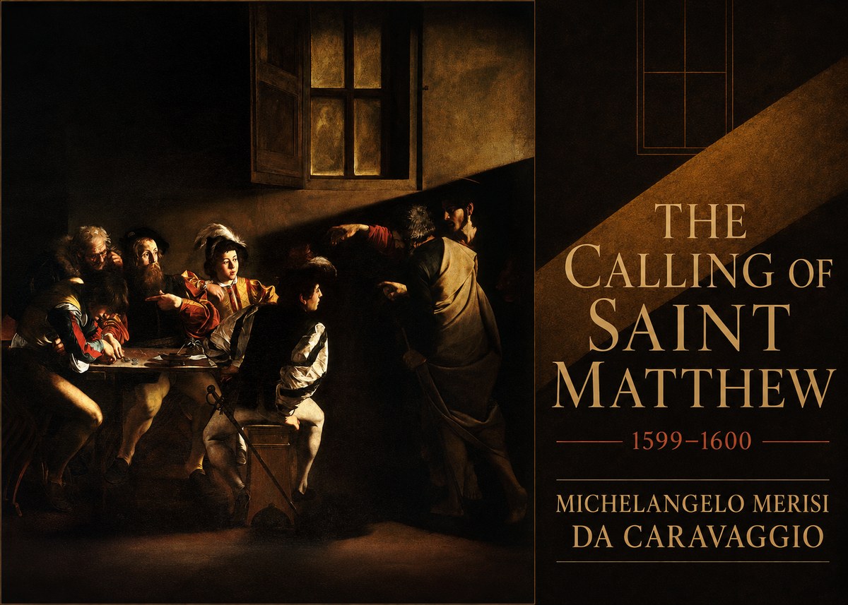 Michelangelo Merisi da Caravaggio The Calling of Saint Matthew I No6 - Poster
