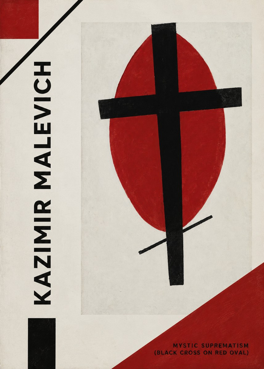 Kazimir Malevich Mystic Suprematism (Black Cross on Red Oval) No2 - Poster