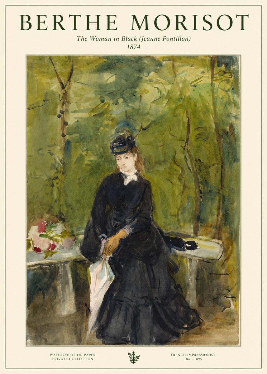 Berthe Morisot The Woman in Black (Jeanne Pontillon) No1 - Poster