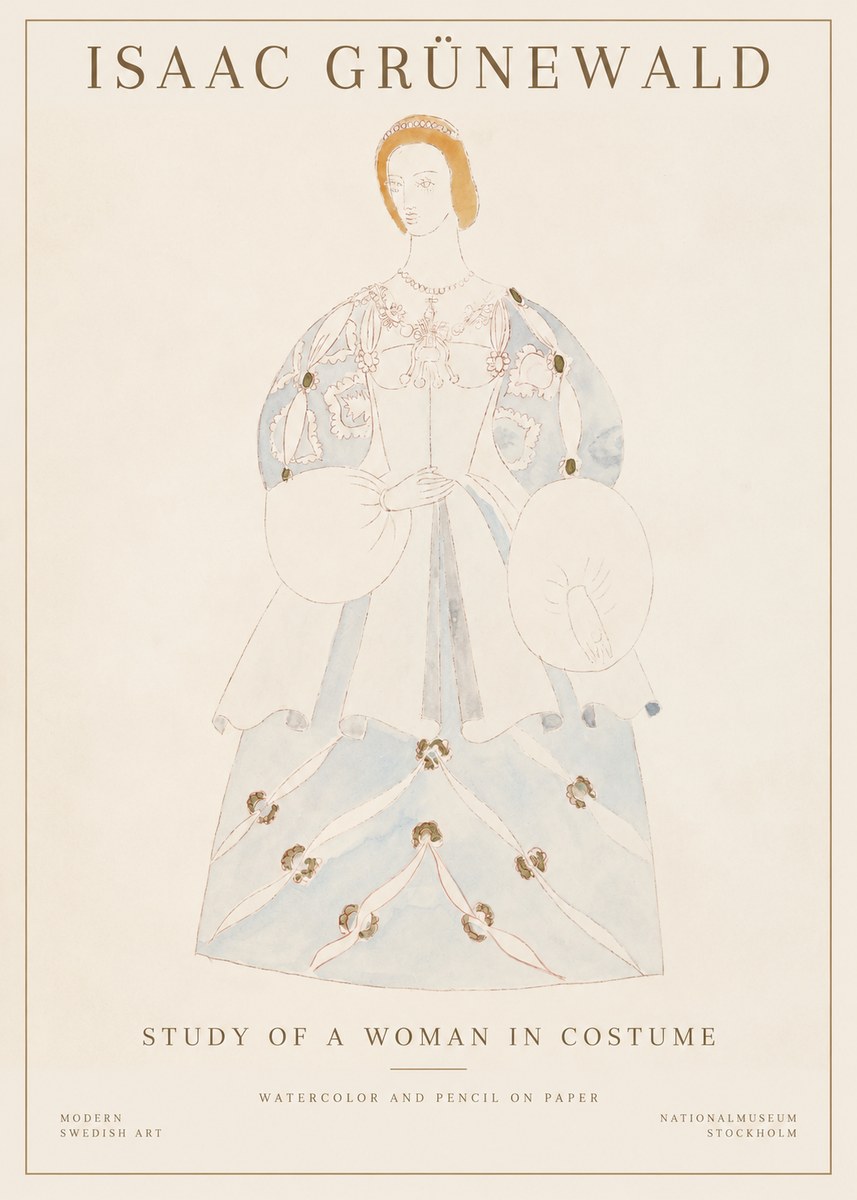 Isaac Grünewald Study of a Woman in Costume No1 - Poster