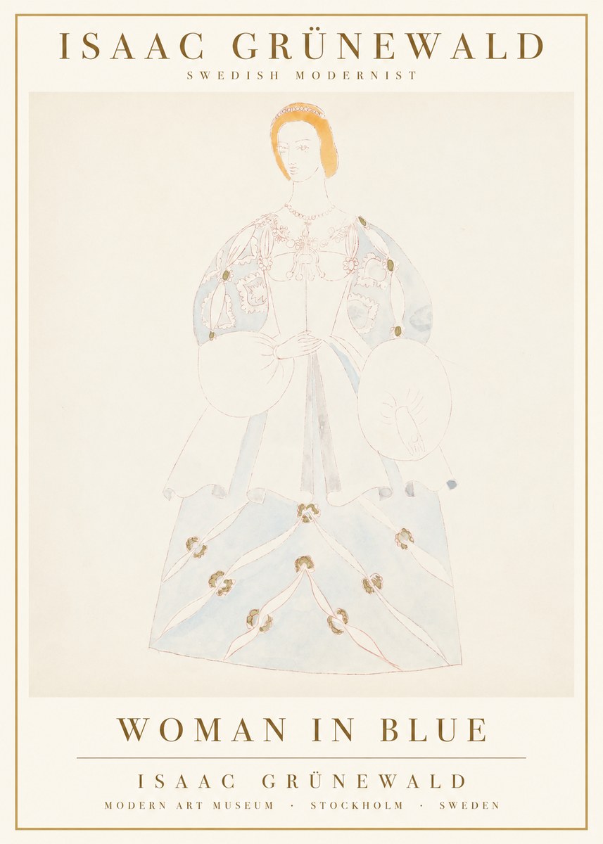 Isaac Grünewald Study of a Woman in Costume No3 - Poster
