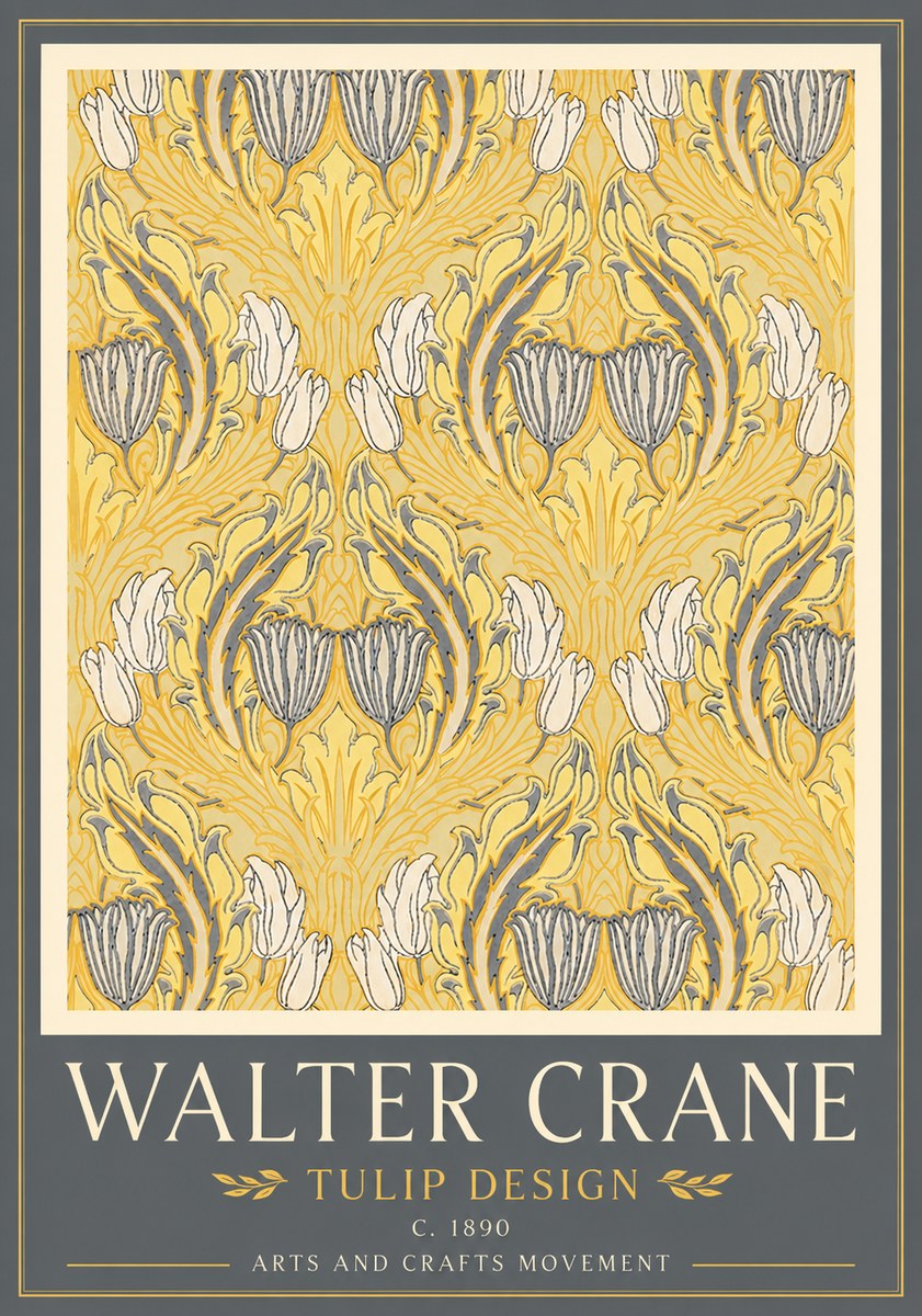 Walter Crane Tulip Design II No4 - Poster