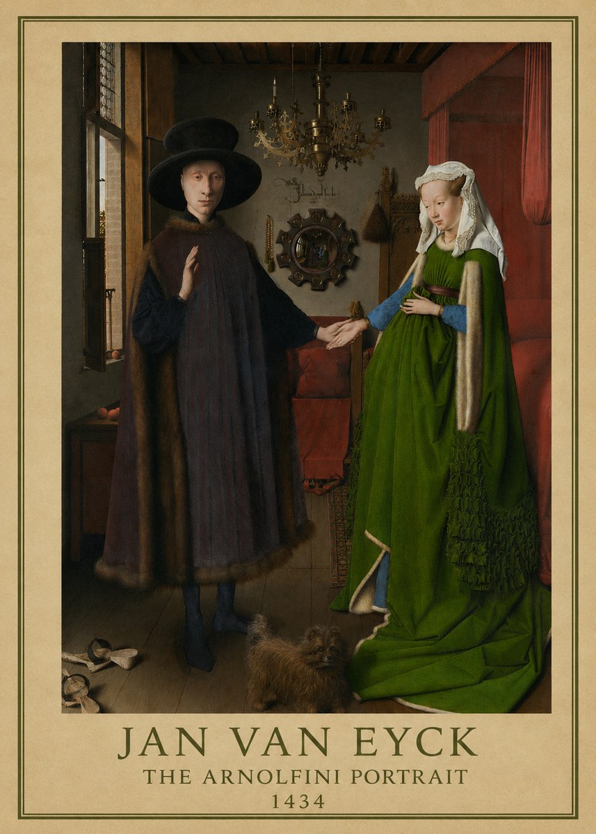 Jan van Eyck The Arnolfini Portrait V No1 - Poster