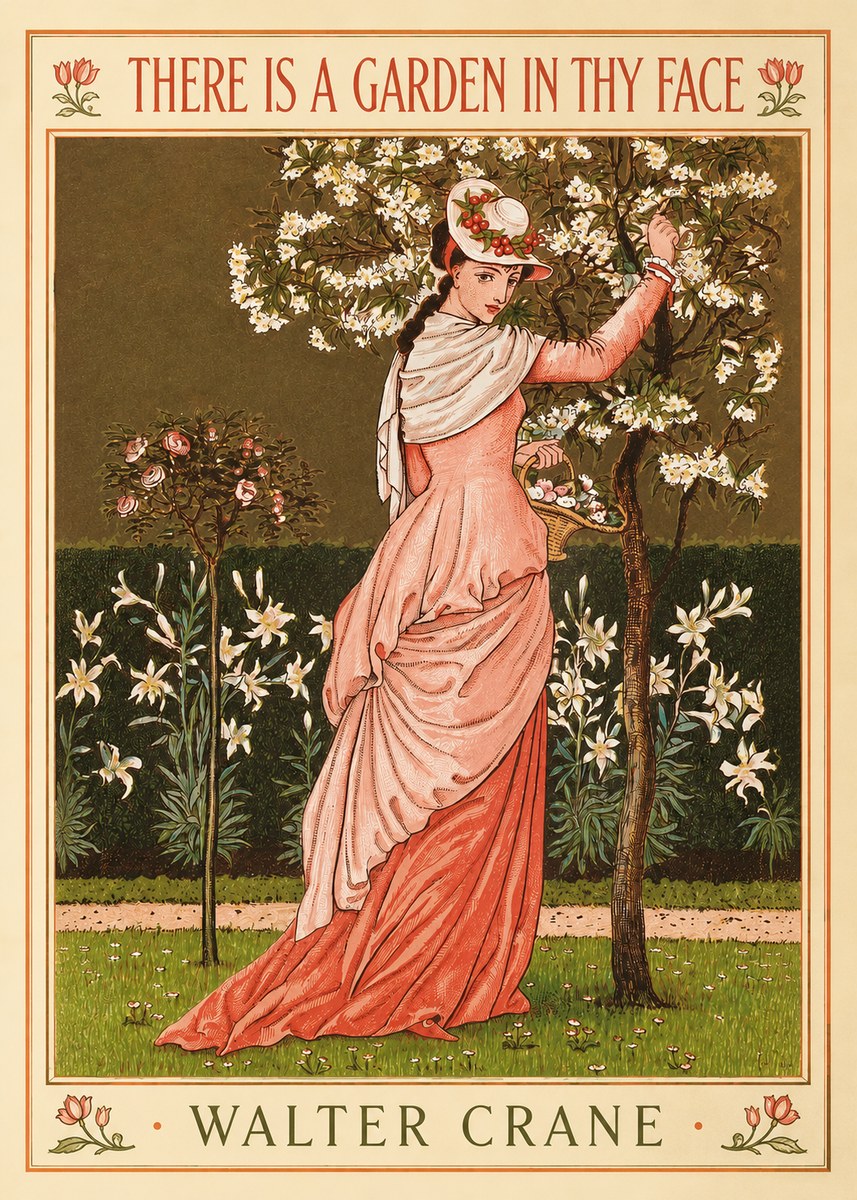 Walter Crane There Is a Garden in Thy Face II No2 - Poster