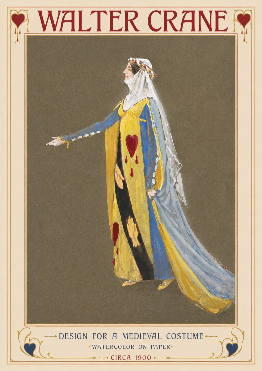 Walter Crane Design for a Medieval Costume No2 - Poster