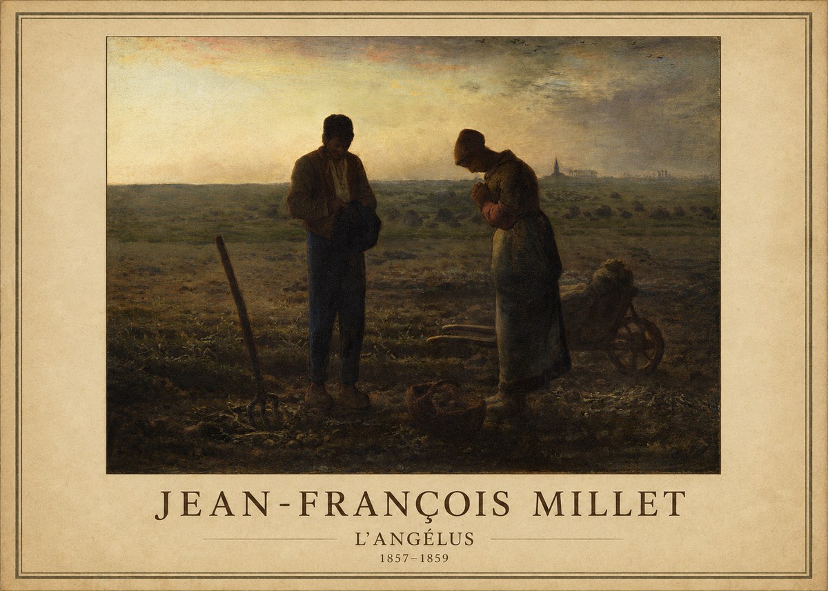 Jean-François Millet L'angélus II No1 - Poster