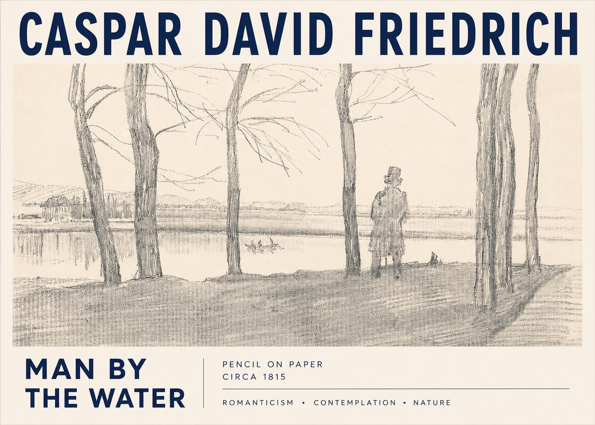 Caspar David Friedrich Man by the Water No3 - Poster