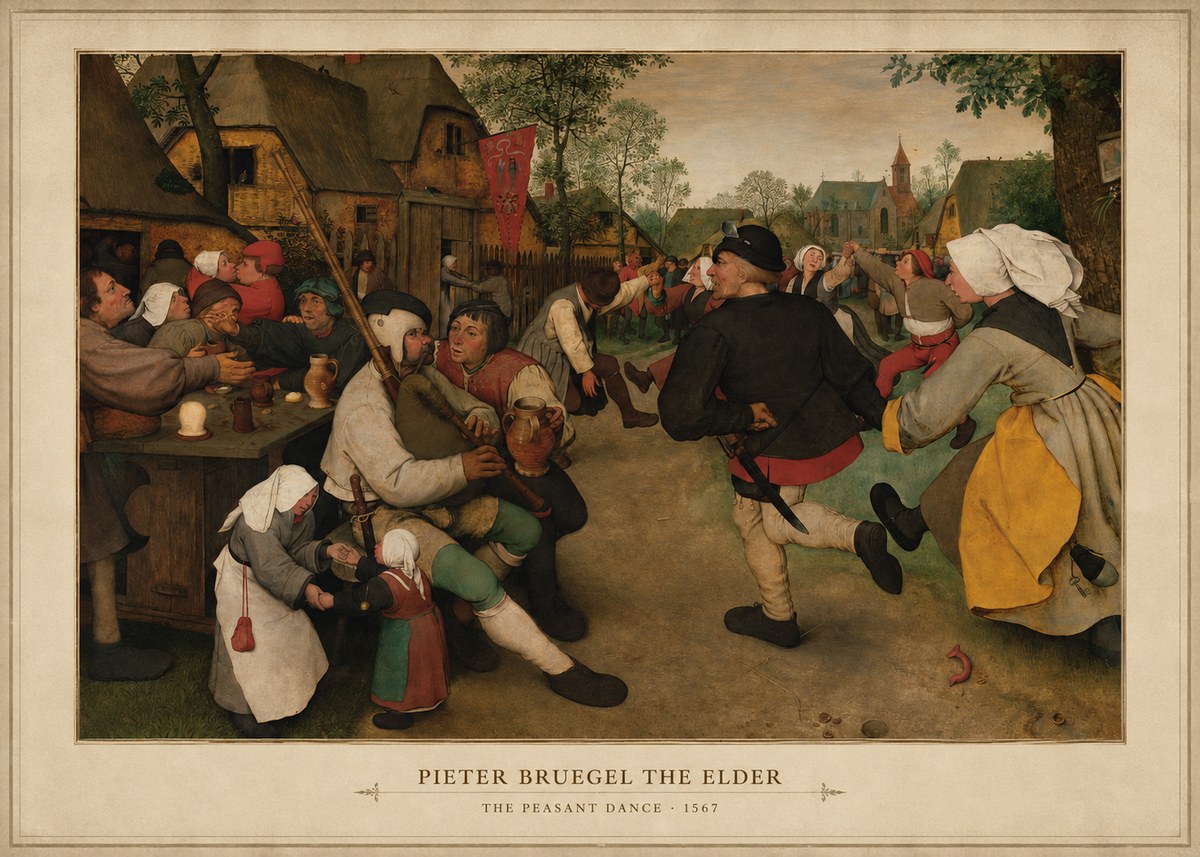 Pieter Bruegel The Peasant Dance II No3 - Poster