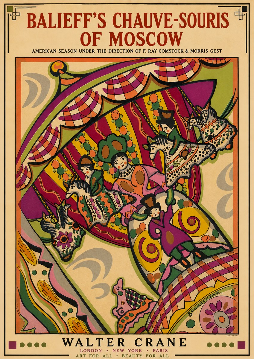 Walter Crane Balieff's Chauve-souris of Moscow No6 - Poster
