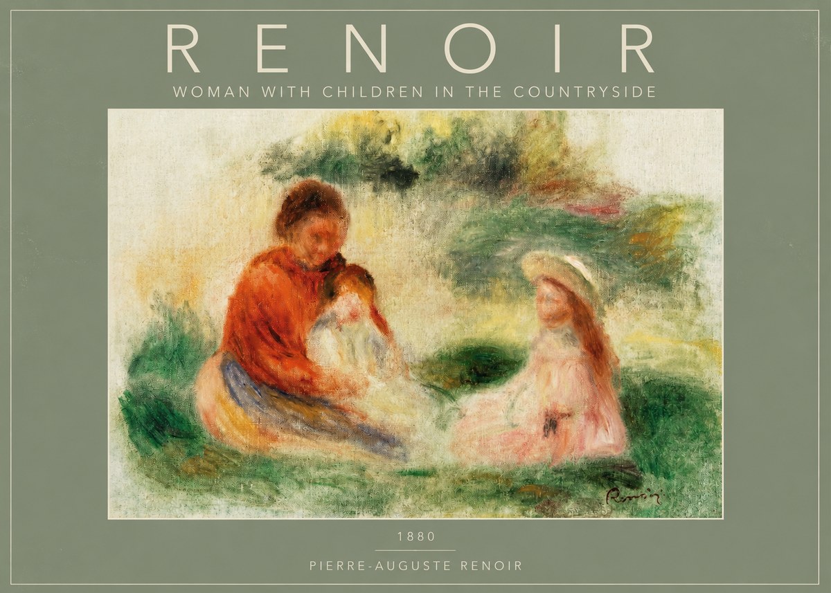 Renoir Woman with Children in the Countryside No2 - Poster