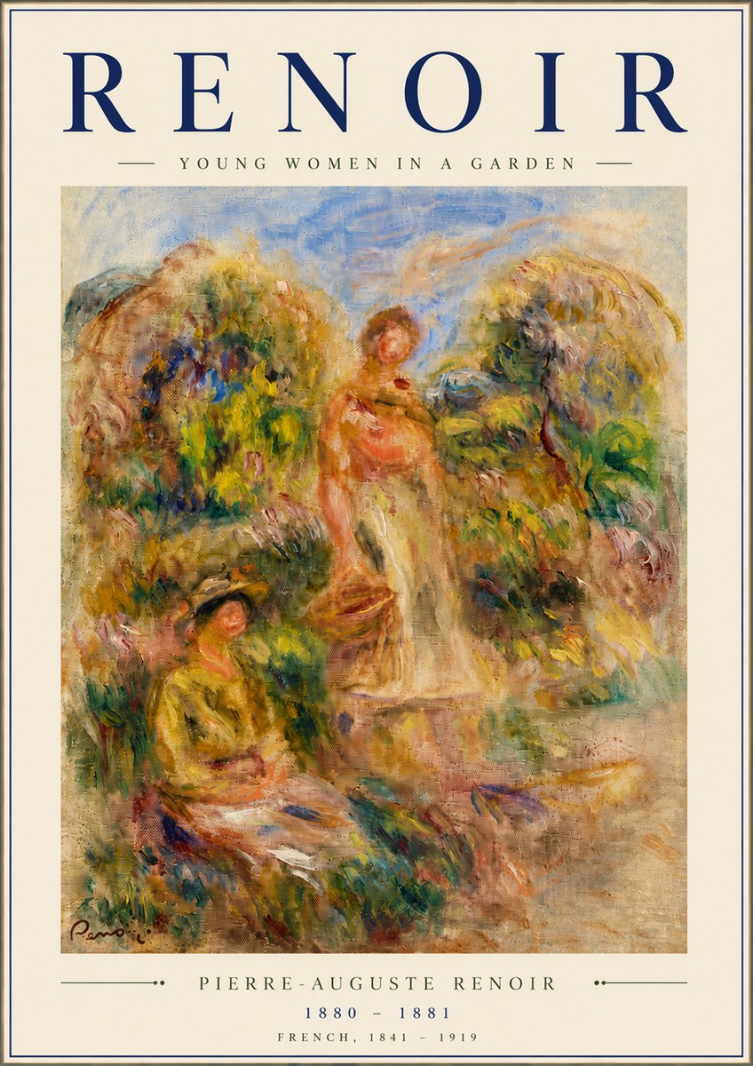 Renoir Young Women in a Garden No6 - Poster