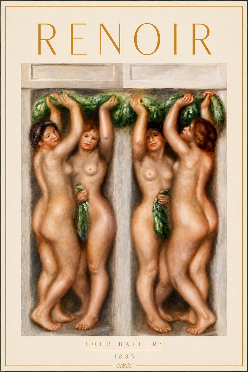 Renoir Four Bathers No4 - Poster