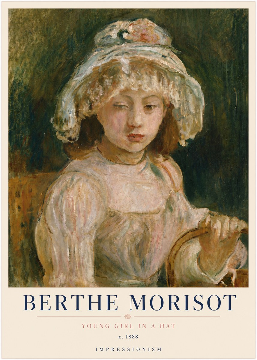 Berthe Morisot Young Girl in a Hat No3 - Poster