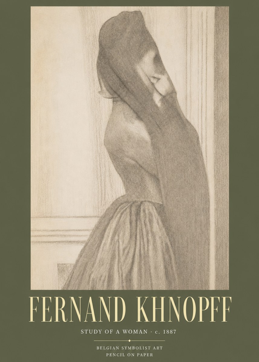 Fernand Khnopff Study of a Woman No3 - Poster