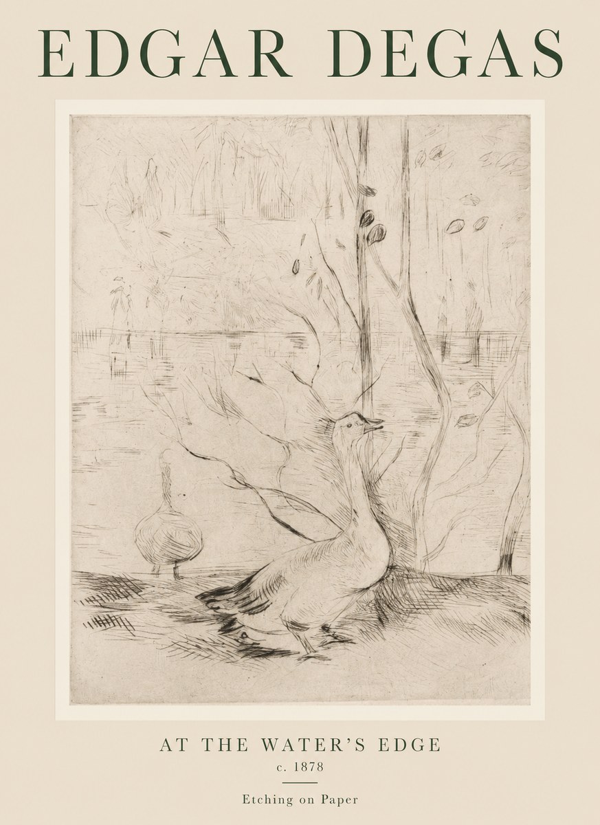 Edgar Degas At the Water's Edge No1 - Poster