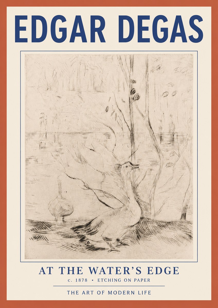 Edgar Degas At the Water's Edge No2 - Poster