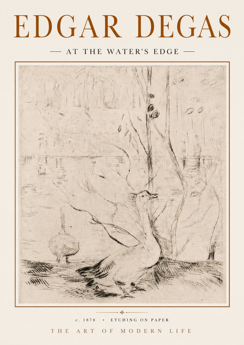 Edgar Degas At the Water's Edge No5 - Poster