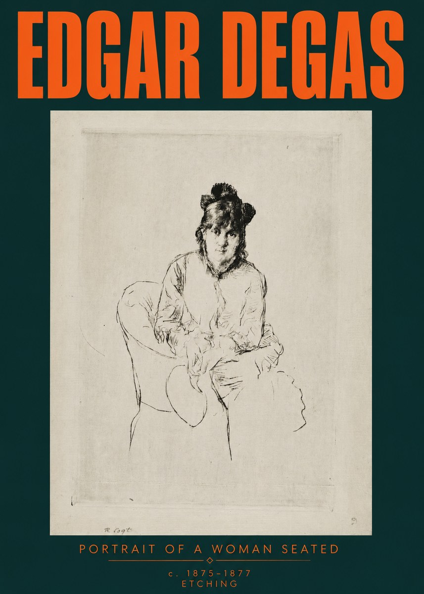 Edgar Degas Portrait of a Woman Seated No3 - Poster