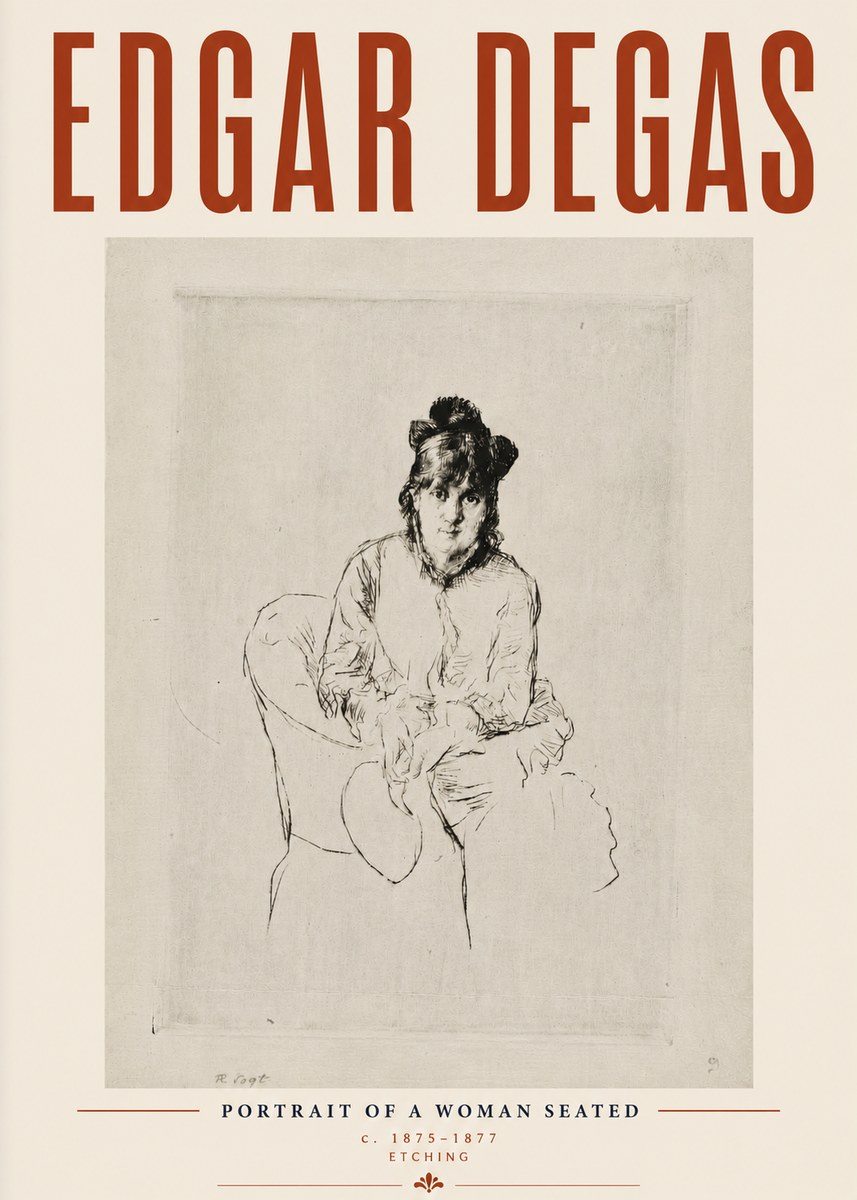 Edgar Degas Portrait of a Woman Seated No6 - Poster