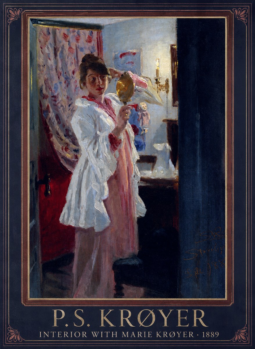 P.S. Krøyer Interior with Marie Krøyer No1 - Poster