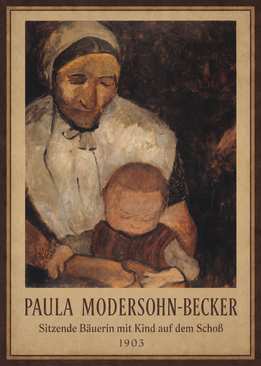 Paula Modersohn-Becker Sitzende Bäuerin Mit Kind Auf Dem Schoß No1 - Poster