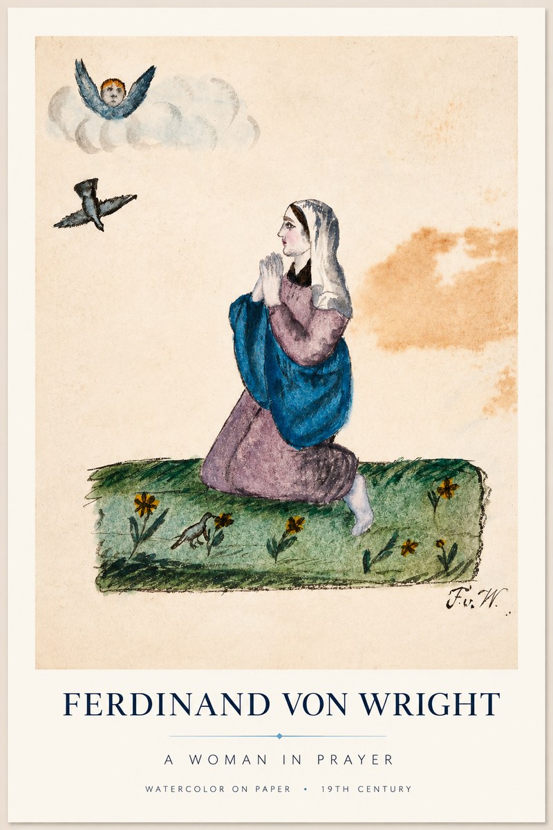 Ferdinand von Wright A Woman in Prayer No1 - Poster