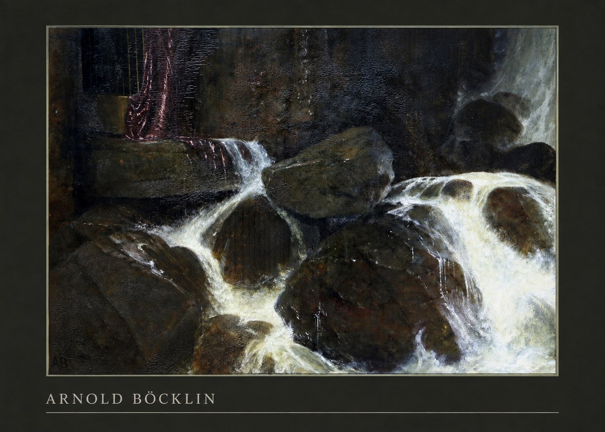 Arnold Böcklin The Nymph of the Waterfall No3 - Poster