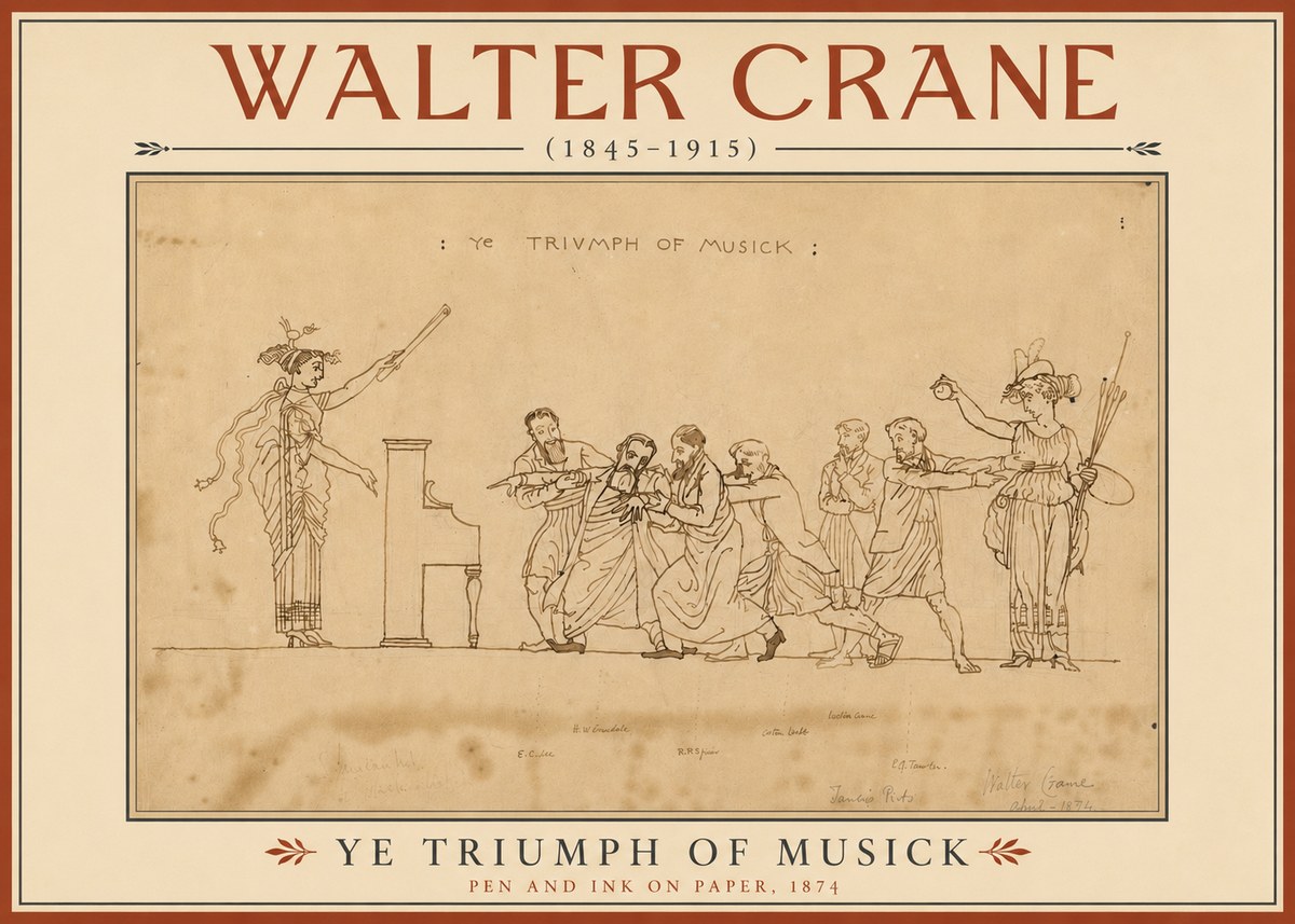 Walter Crane Ye Triumph of Musick No4 - Poster