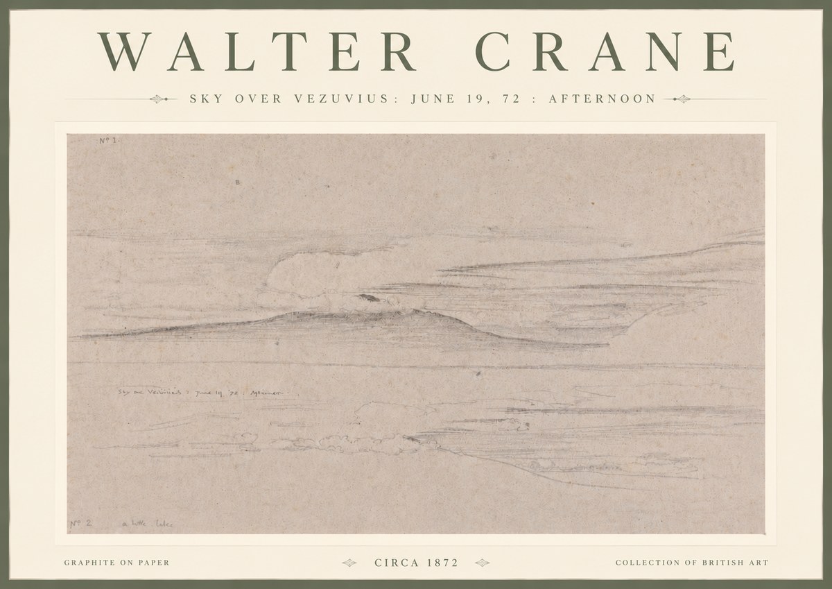 Walter Crane Sky over Vezuvius: June 19, 72 : Afternoon No4 - Poster
