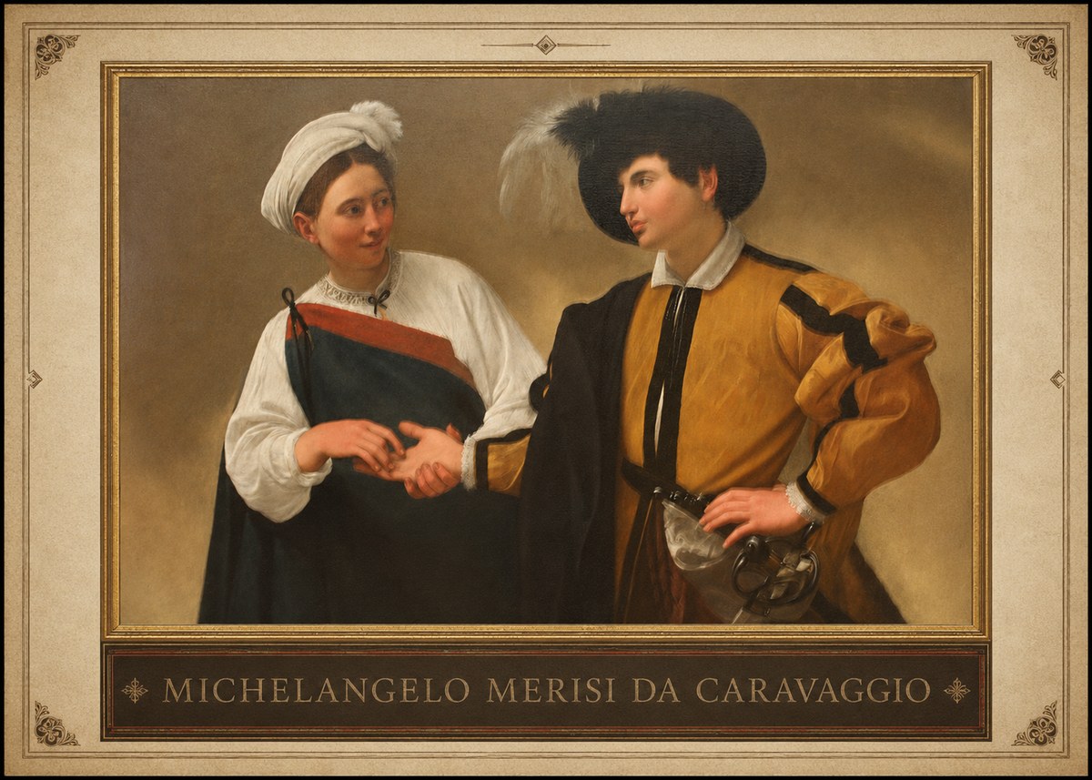 Michelangelo Merisi da Caravaggio The Cardsharps IV No1 - Poster