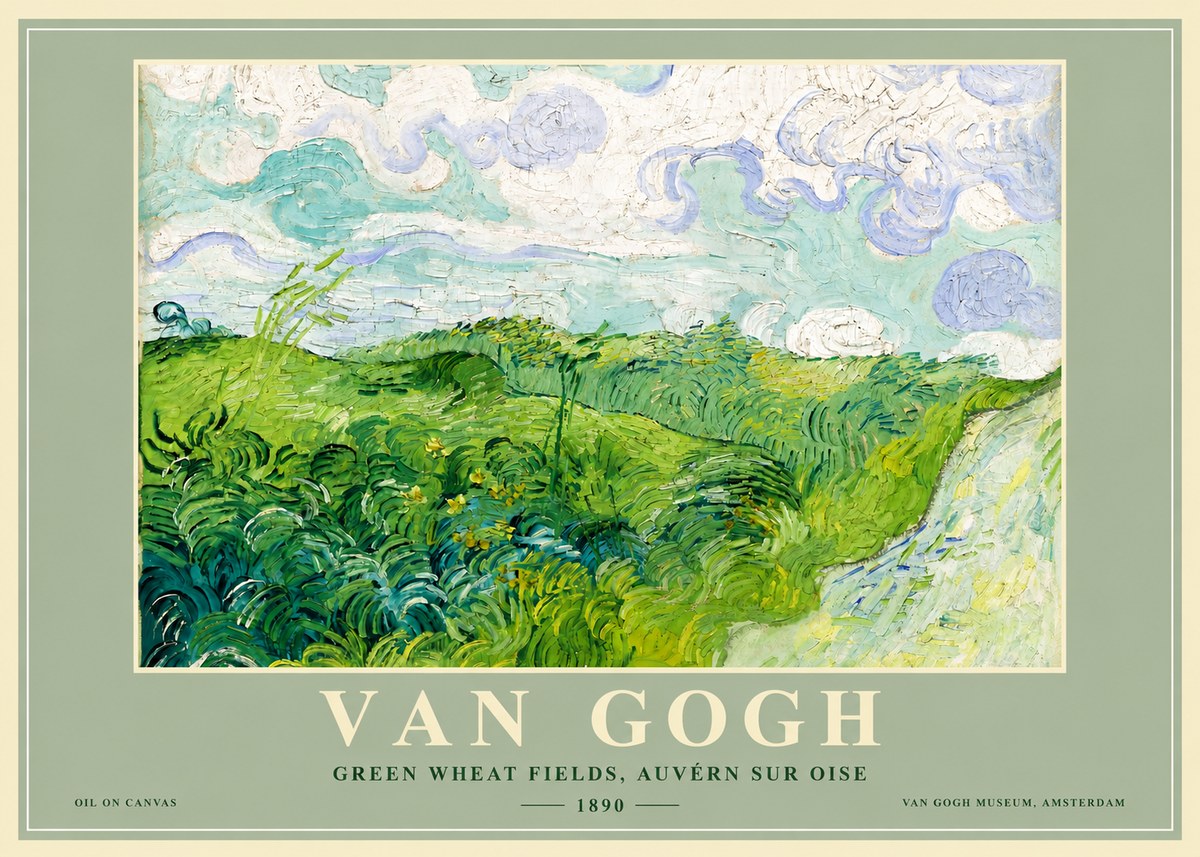 Van Gogh Green Wheat Fields, Auvern Sur Oise No4 - Poster