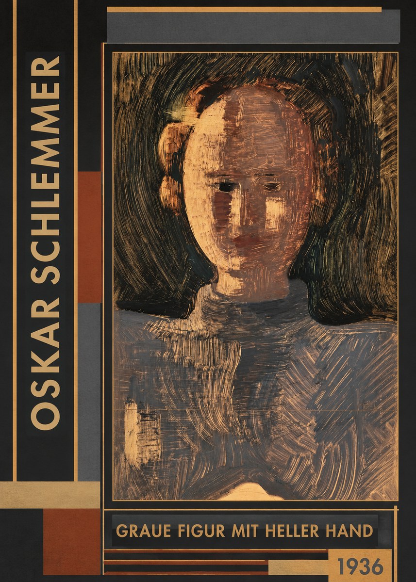 Oskar Schlemmer Graue Figur Mit Heller Hand No4 - Poster